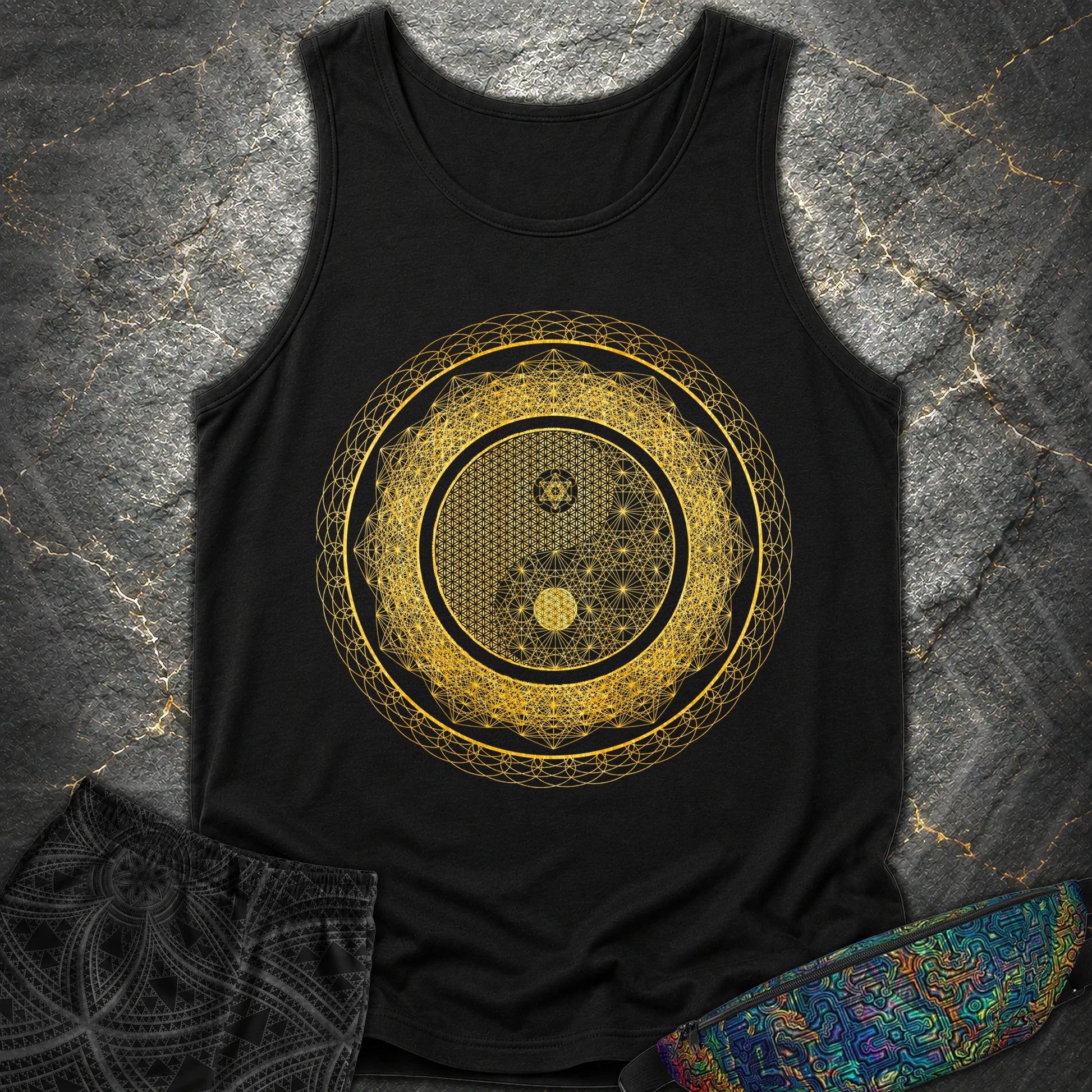 Yin Yang Gold T-Shirt - Yin Yang Gold Comfort Tank Top - Black