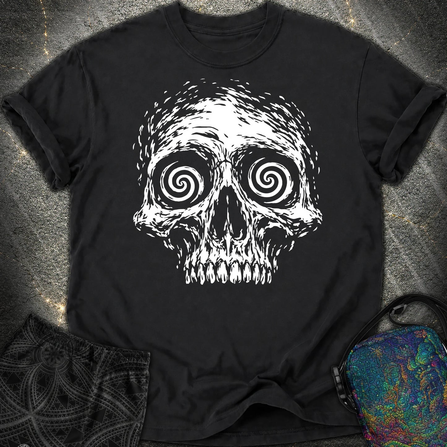 Hypnotic Skull Comfort T-Shirt - Hypnotic Skull Comfort T-Shirt - Black