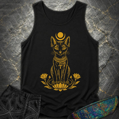Sacred Cat of the Moon - Sacred Cat of the Moon Comfort Tank Top - Black