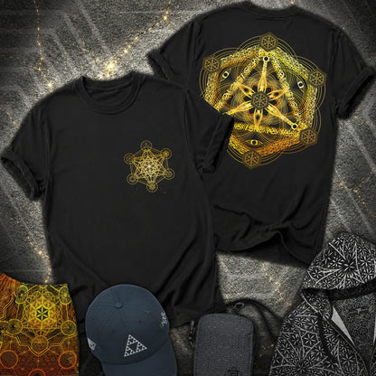 Interdimensional Tesseract Metatron 2 Sided T-Shirt - Interdimensional Tesseract Metatron 2 Sided T-Shirt - Black