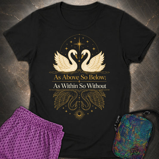 As Above So Below Swans - As Above So Below Swans Womens T-Shirt - Black