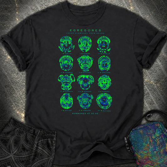 Egregores Cymatic Faces Comfort T-Shirt - Egregores Cymatic Faces Comfort T-Shirt - Black