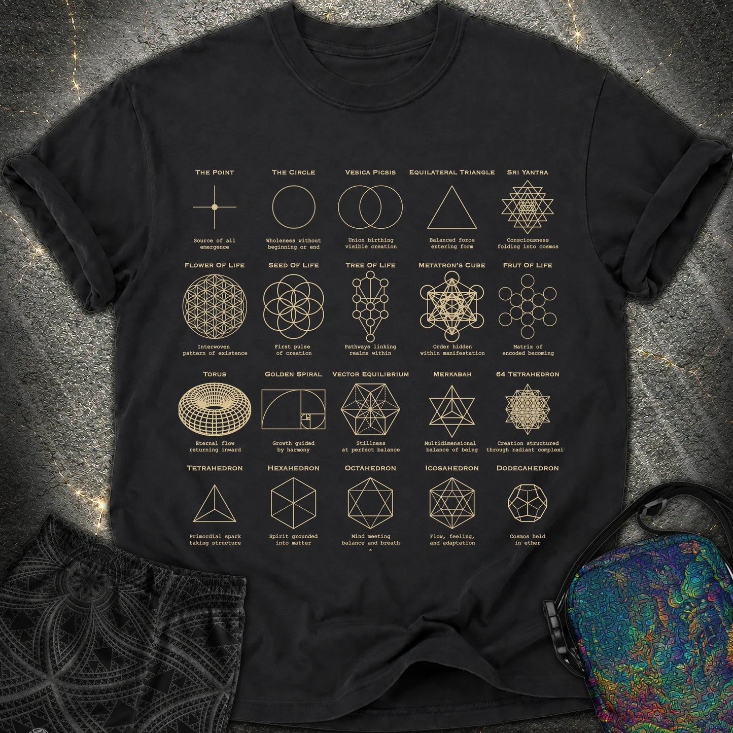 Sacred Geometry Figures Comfort T-Shirt - Sacred Geometry Figures Comfort T-Shirt - Black
