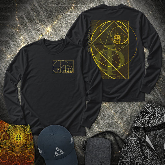 Golden Ratio Spirals 2 Sided Long Sleeve Shirt - Golden Ratio Spirals 2 Sided Long Sleeve Shirt - Black