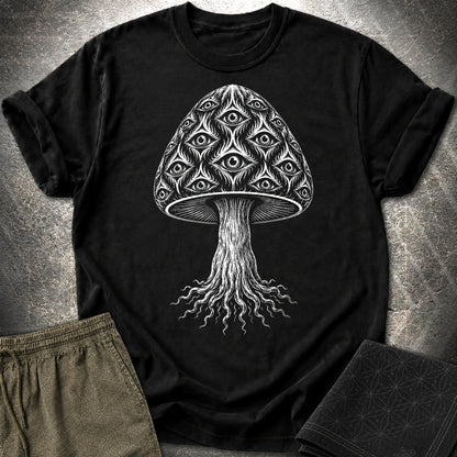 All-Seeing Mushroom - All-Seeing Mushroom T-Shirt - Black