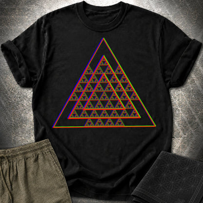 Sierpinski Glitch Triangle T-Shirt - Sierpinski Glitch Triangle T-Shirt - Black