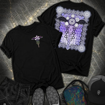 Winged Metatron DNA 2 Sided Comfort T-Shirt - Winged Metatron DNA 2 Sided Comfort T-Shirt - Black
