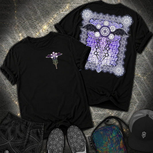 Winged Metatron DNA 2 Sided Comfort T-Shirt - Winged Metatron DNA 2 Sided Comfort T-Shirt - Black