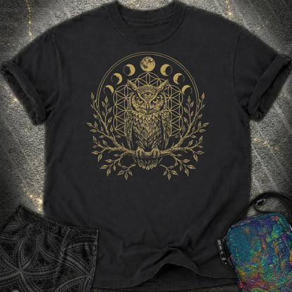 Owl Flower Of Life - Owl Flower Of Life Comfort T-Shirt - Black