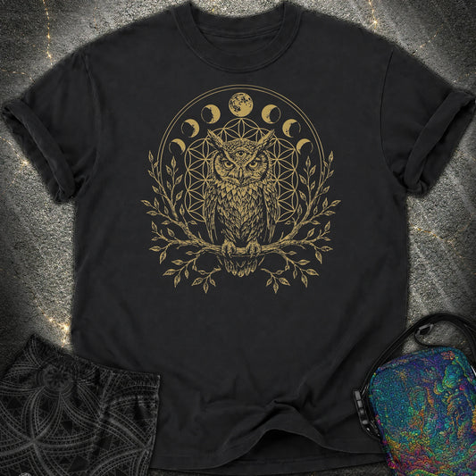 Owl Flower Of Life - Owl Flower Of Life Comfort T-Shirt - Black