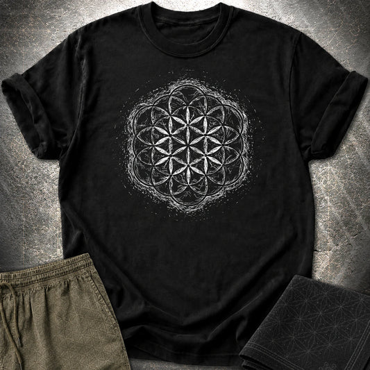 Quantum Flower of Life Shirt T-Shirt - Quantum Flower of Life Shirt T-Shirt - Black