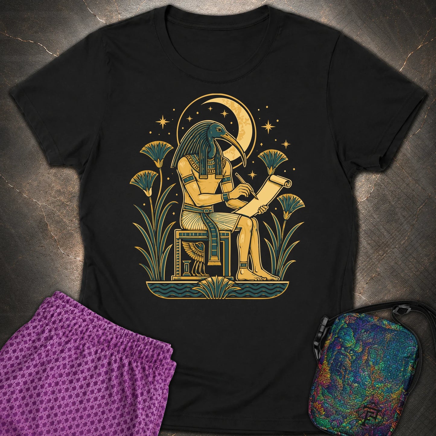 Moonlit Ibis Scribe - Moonlit Ibis Scribe Womens T-Shirt - Black