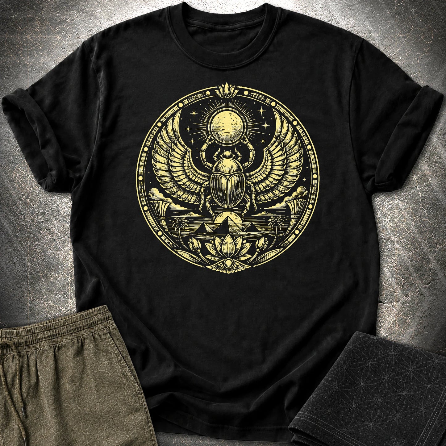 Winged Scarab of the Sun - Winged Scarab of the Sun T-Shirt - Black