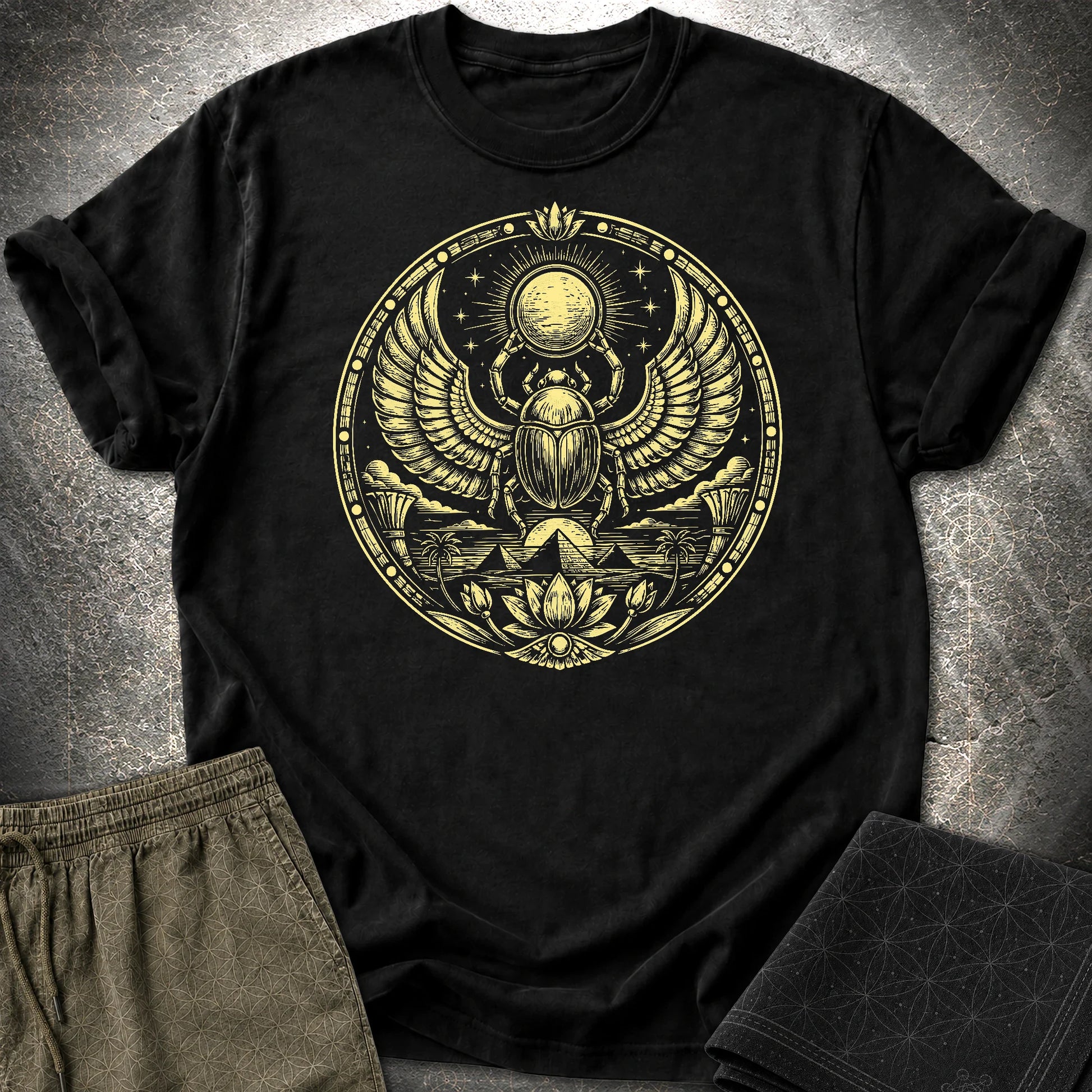 Winged Scarab of the Sun - Winged Scarab of the Sun T-Shirt - Black