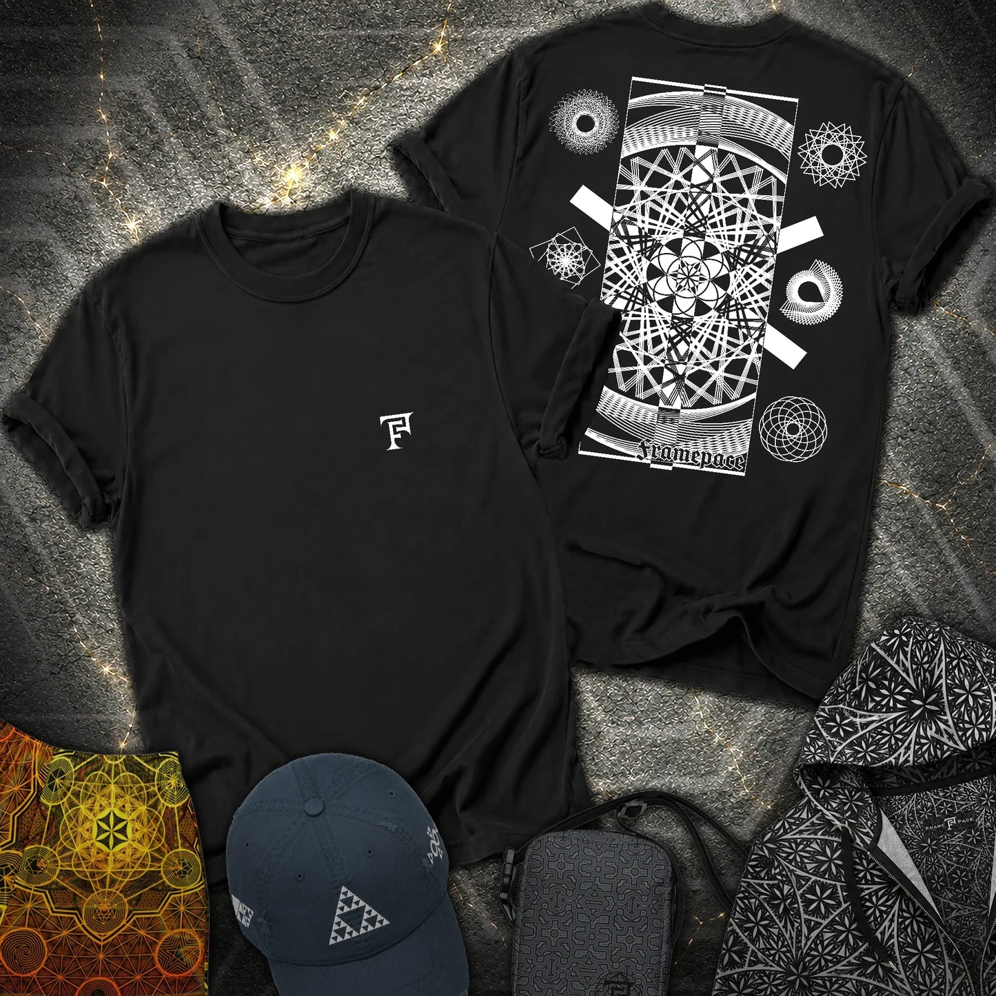 FramePace Geometry 2 Sided T-Shirt - FramePace Geometry 2 Sided T-Shirt - Black