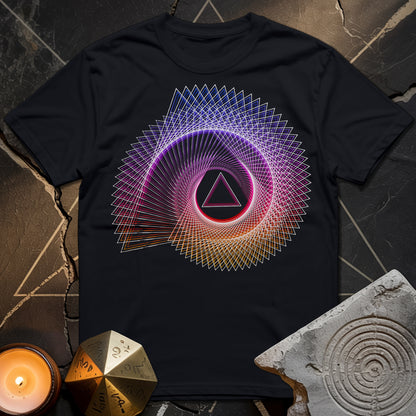 Spiralling Gradient Triangle T-Shirt