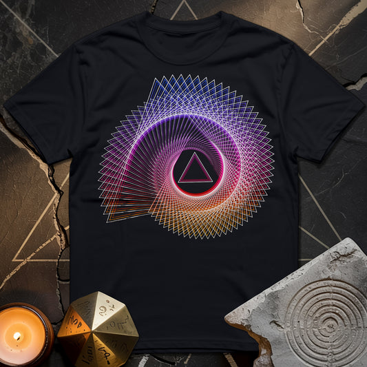 Spiralling Gradient Triangle T-Shirt