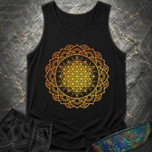 Tetrahedron Mandala T-Shirt - Tetrahedron Mandala Comfort Tank Top - Black