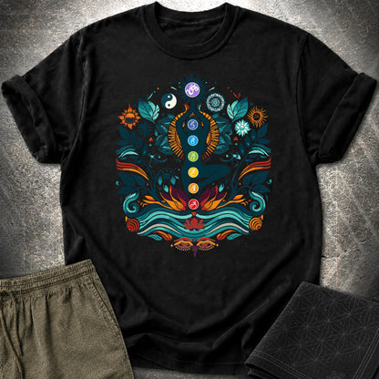 Yoga Chakras T-Shirt - Yoga Chakras T-Shirt - Black