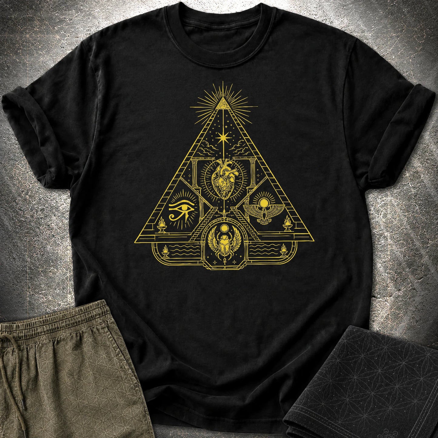 Mystic Pyramid of the Sacred Heart - Mystic Pyramid of the Sacred Heart T-Shirt - Black