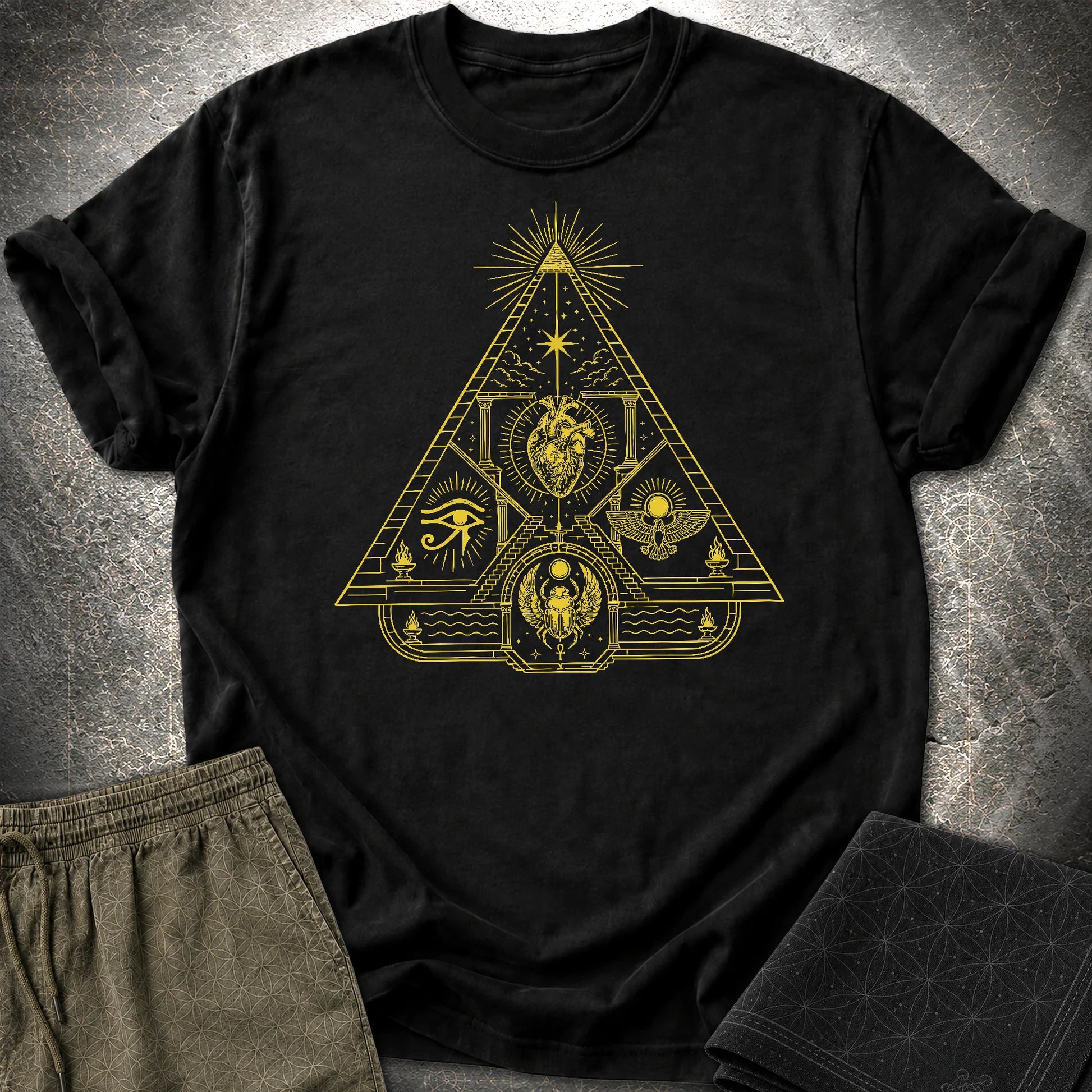 Mystic Pyramid of the Sacred Heart - Mystic Pyramid of the Sacred Heart T-Shirt - Black