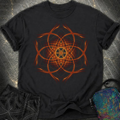 Geometric Sunset Comfort T-Shirt - Geometric Sunset Comfort T-Shirt - Black