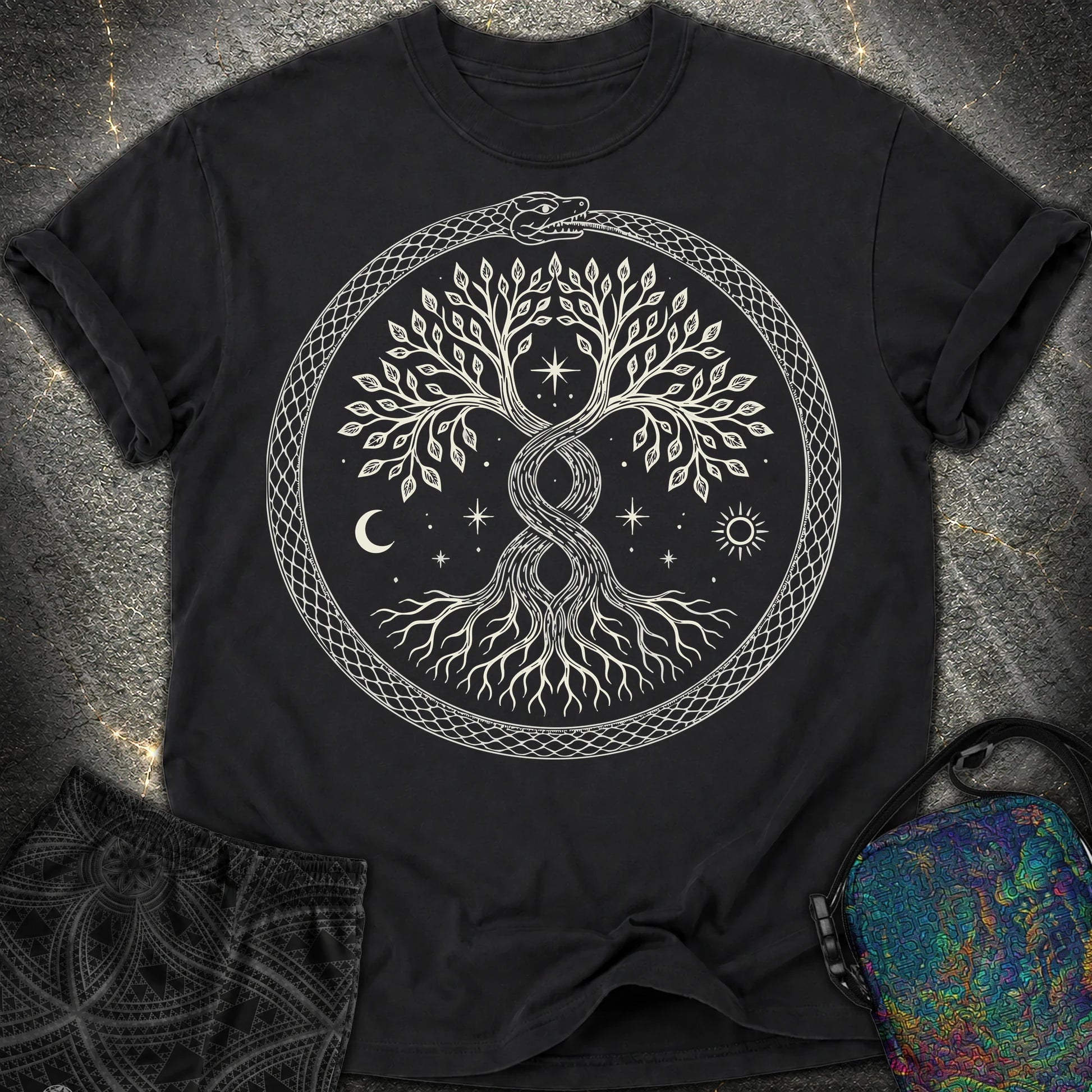 888 Ouroboros Tree Comfort T-Shirt - 888 Ouroboros Tree Comfort T-Shirt - Black
