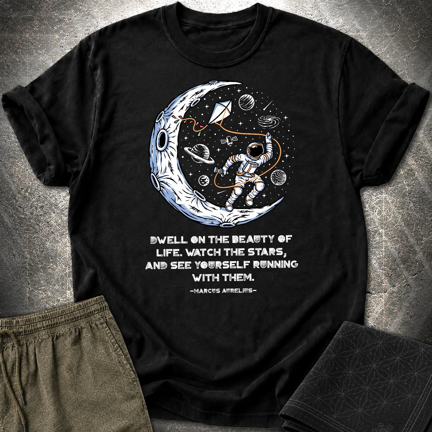 Marcus Aurelius Stars T-Shirt - Marcus Aurelius Stars T-Shirt - Black