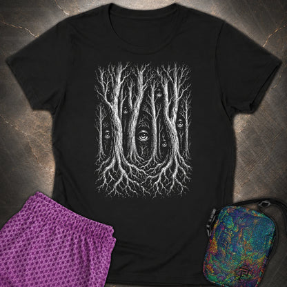 Forest Consciousness Watching - Forest Consciousness Watching Womens T-Shirt - Black