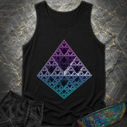 Sierpinski 3D Fractal T-Shirt - Sierpinski 3D Fractal Comfort Tank Top - Black