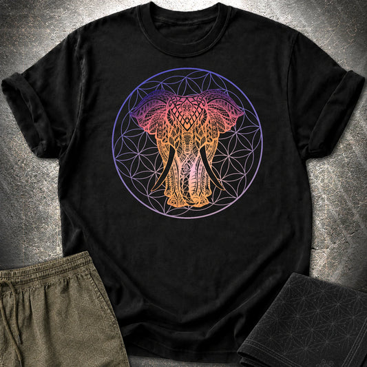Ganesha Flower Of Life T-Shirt - Ganesha Flower Of Life T-Shirt - Black