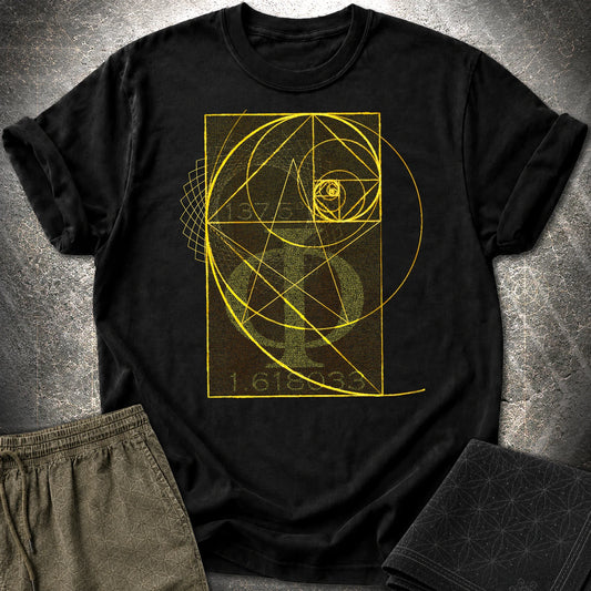 Fibonacci Gold T-Shirt - Fibonacci Gold T-Shirt - Black