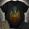 Mystic DJ T-Shirt, Psychedelic Rave Goddess Shirt, Sacred Geometry Festival Graphic Tee
