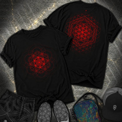 Harmony Flower Grid 2 Sided Comfort T-Shirt - Harmony Flower Grid 2 Sided Comfort T-Shirt - Black
