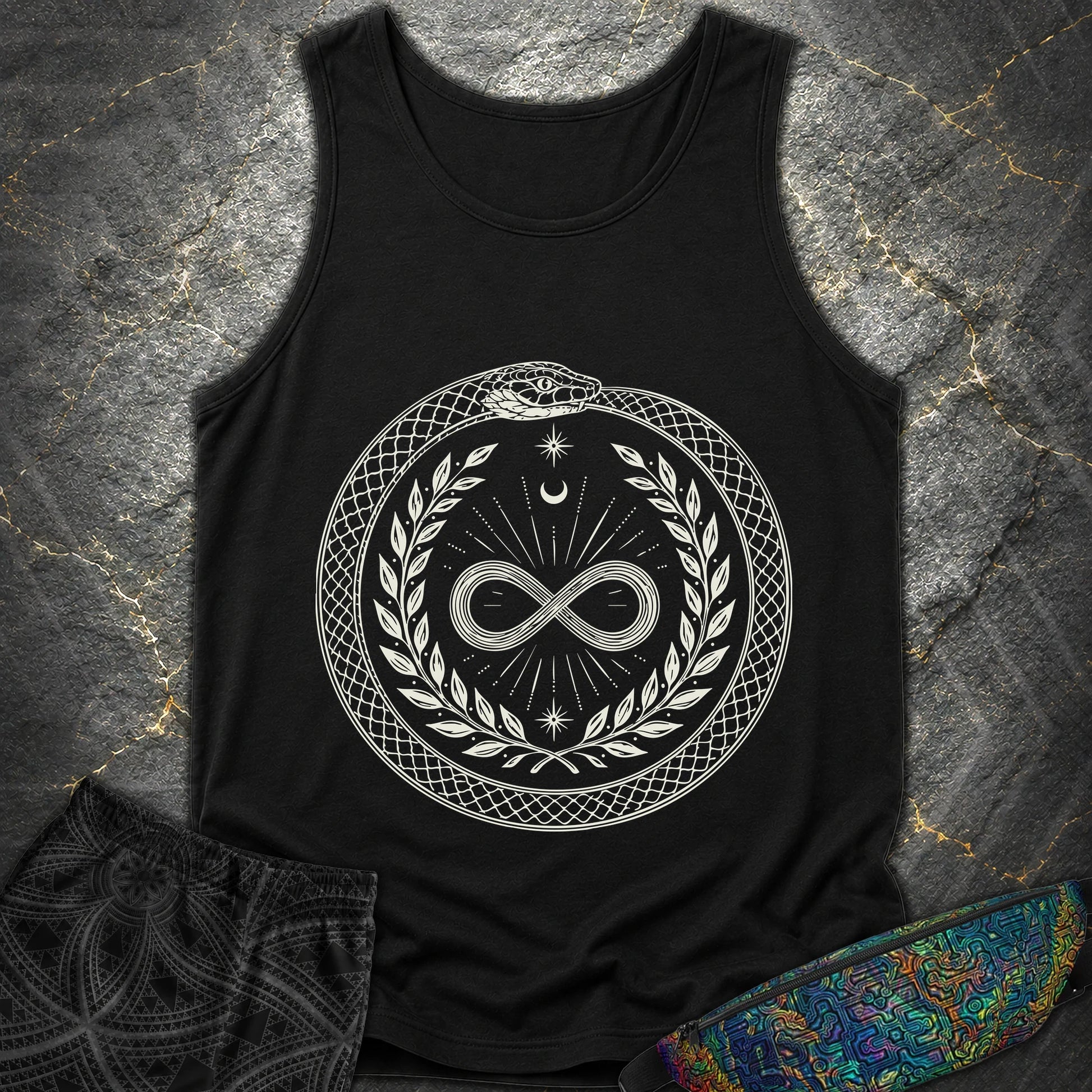888 Ouroboros Infinity Unisex Comfort Tank Top - 888 Ouroboros Infinity Unisex Comfort Tank Top - Black