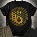 Yin Yang Gold Mandala T-Shirt