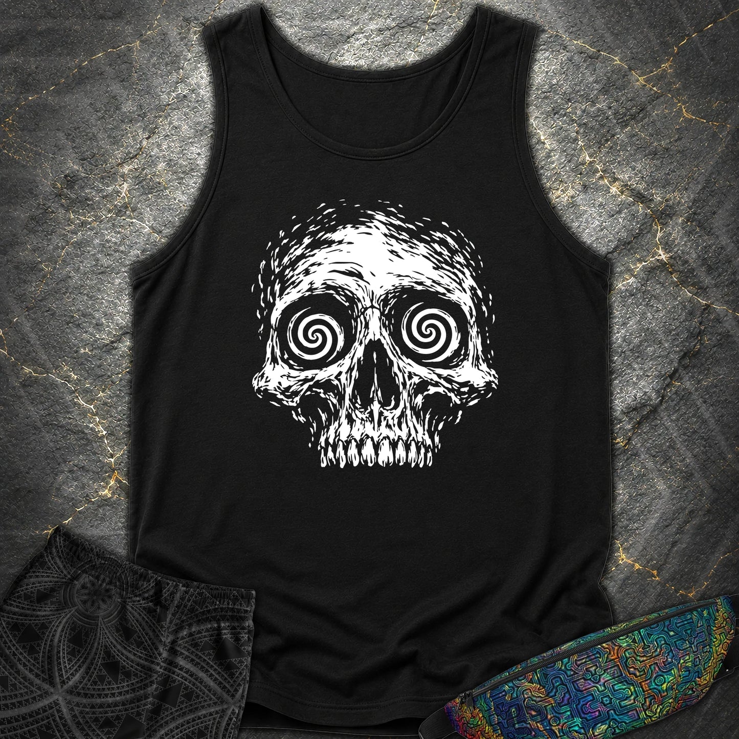 Hypnotic Skull Comfort Tank - Hypnotic Skull Comfort Tank - Black