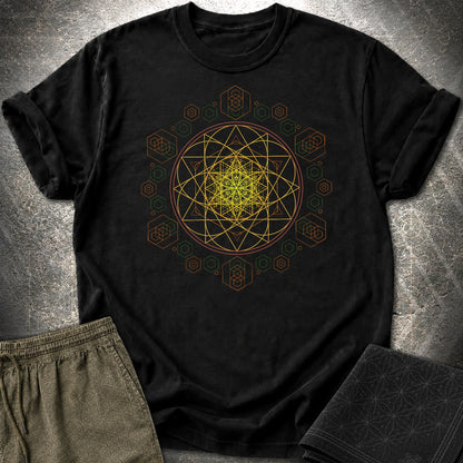 Seed of Life Sacred Geometry Boho Spiritual Psychedelic T-Shirt - Seed of Life Sacred Geometry Boho Spiritual Psychedelic T-Shirt - Black