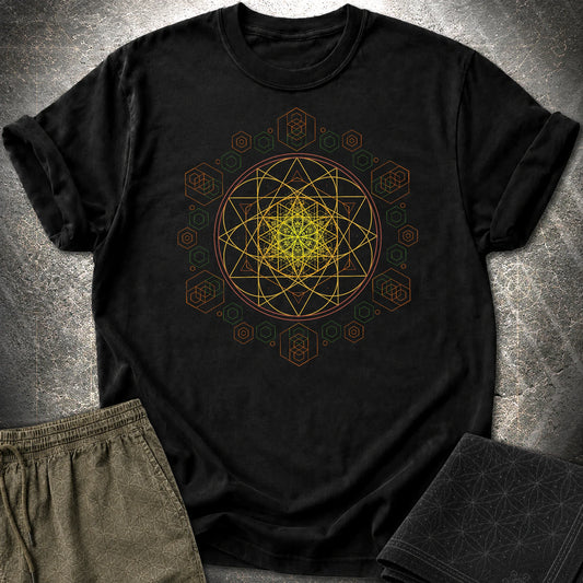 Seed of Life Sacred Geometry Boho Spiritual Psychedelic T-Shirt - Seed of Life Sacred Geometry Boho Spiritual Psychedelic T-Shirt - Black