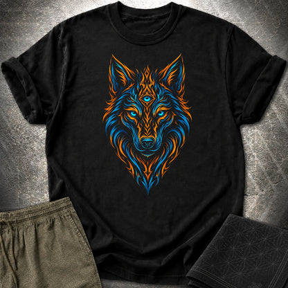 Mystic Tribal Wolf T-Shirt - Mystic Tribal Wolf T-Shirt - Black