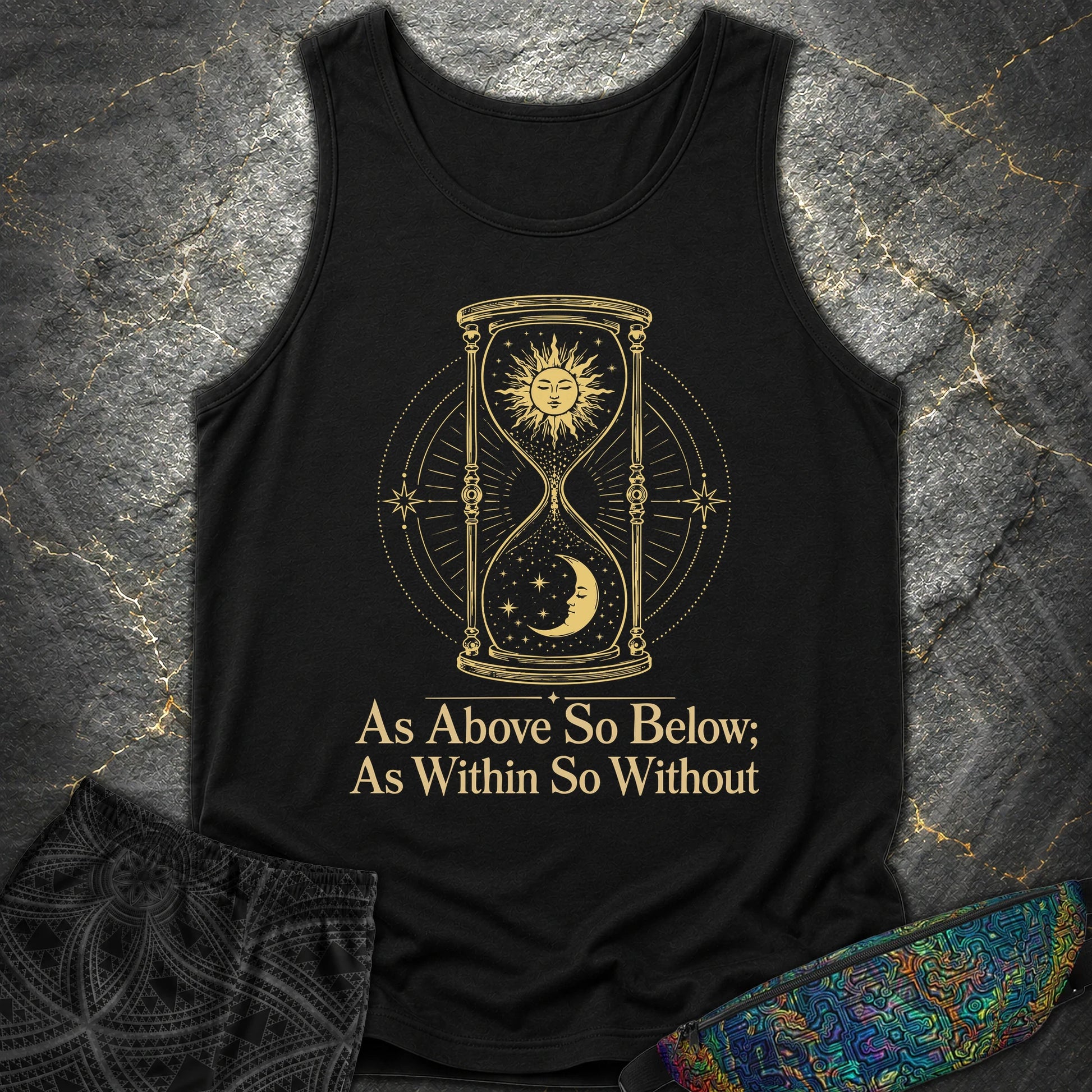As Above So Below Hourglass - As Above So Below Hourglass Comfort Tank Top - Black