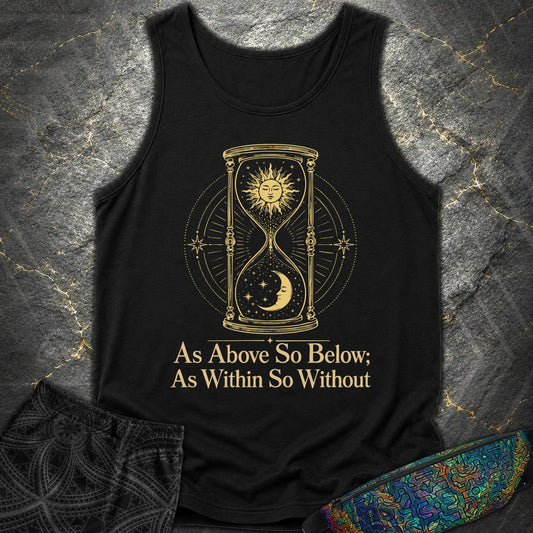 As Above So Below Hourglass - As Above So Below Hourglass Comfort Tank Top - Black