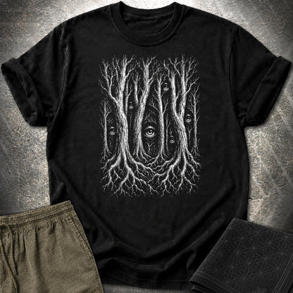 Forest Consciousness Watching T-Shirt - Forest Consciousness Watching T-Shirt - Black
