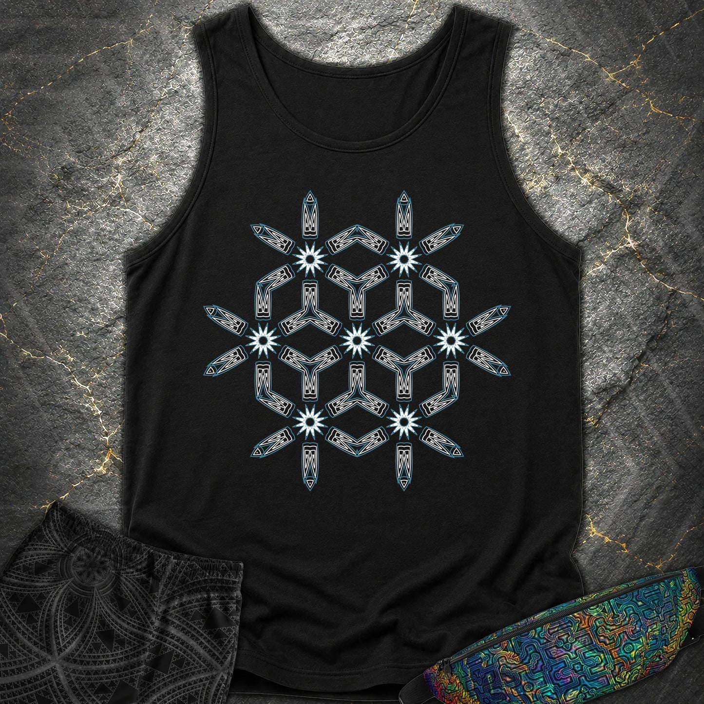 Tribal Geometry - Tribal Geometry Comfort Tank Top - Black