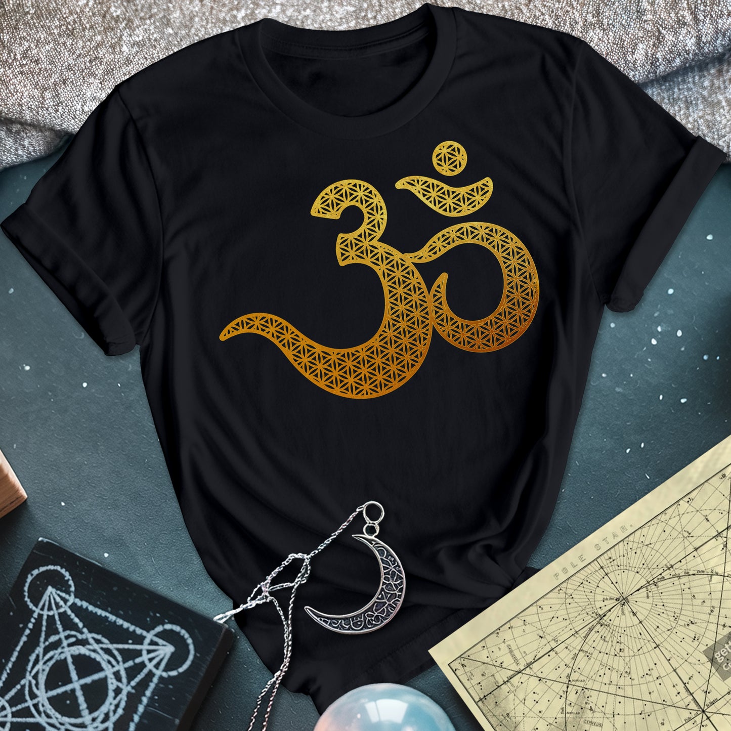 Ohm Flower Of Life Pattern T-Shirt