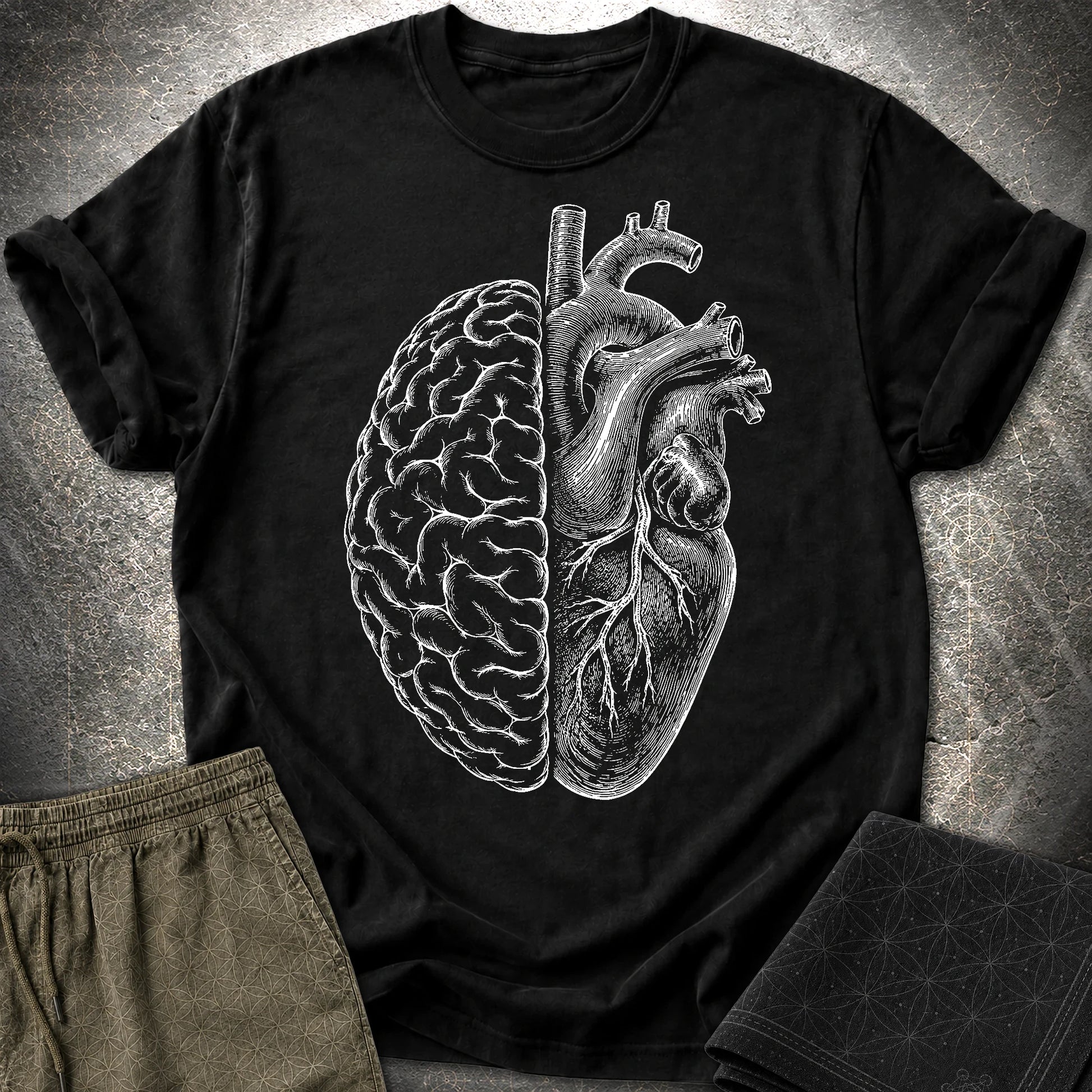Heart Brain - Heart Brain T-Shirt - Black