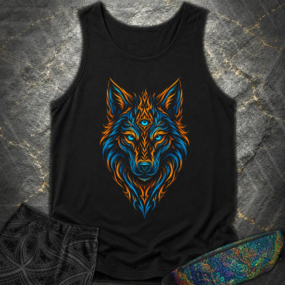 Mystic Tribal Wolf Comfort Tank Top - Mystic Tribal Wolf Comfort Tank Top - Black
