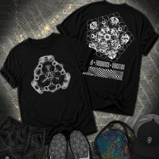 Cymatics, Energy Frequency Vibration Fluid 2 Sided Comfort T-Shirt - Cymatics, Energy Frequency Vibration Fluid 2 Sided Comfort T-Shirt - Black