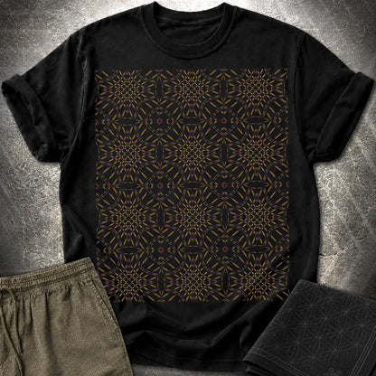 Psychedelic Geometric Kaleidoscope Boho Pattern T-Shirt - Psychedelic Geometric Kaleidoscope Boho Pattern T-Shirt - Black