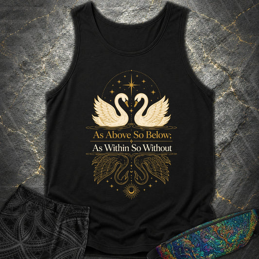 As Above So Below Swans - As Above So Below Swans Comfort Tank Top - Black